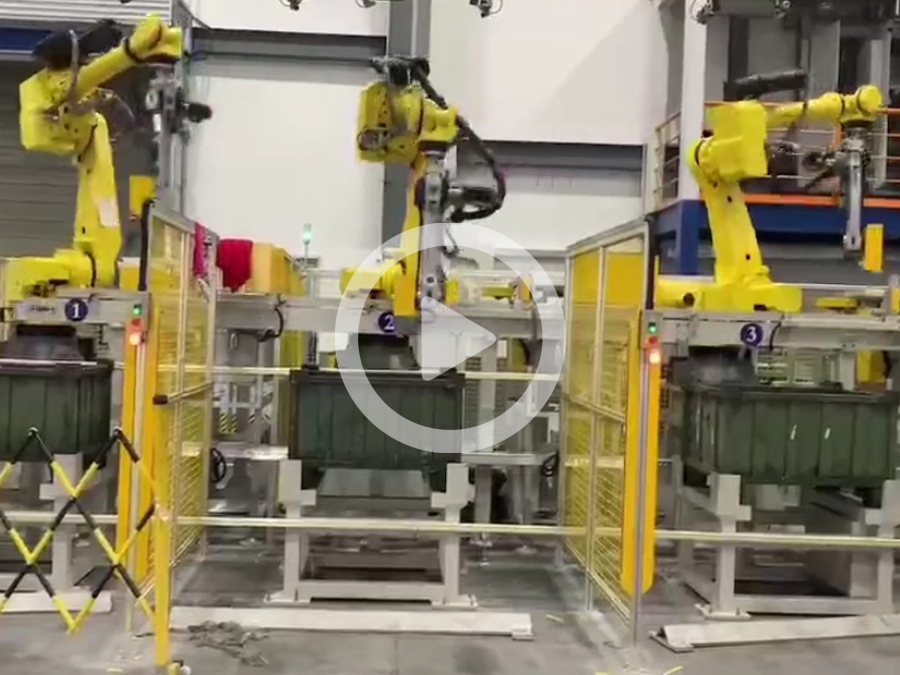 智能工廠中的機械手電永磁夾具工作現(xiàn)場